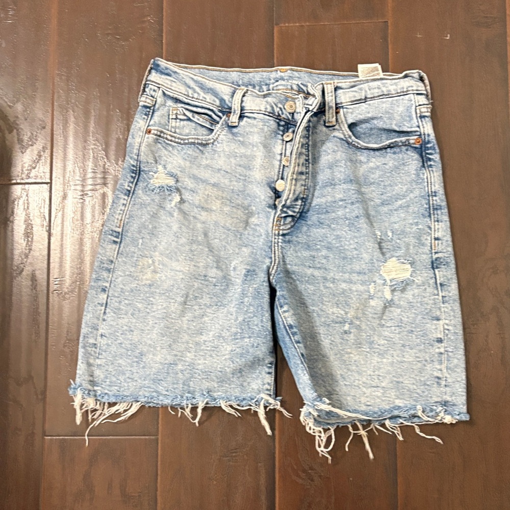 Old Navy Light Blue Distressed Jean Shorts
